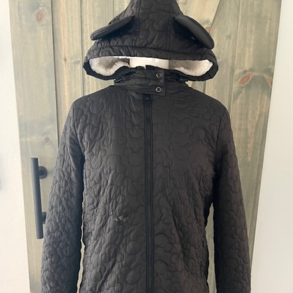 Disney Mickey Icon quilted embroidered Fleece Lined Quilted Jacket M (flaw)